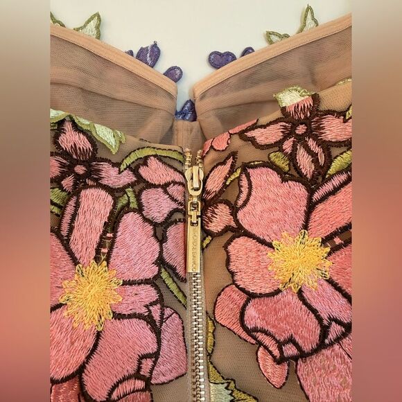 NEW BRONX AND BANCO Iris Floral Maraya Strapless Ankle Midi Dress, wedding guest - Picture 11 of 13